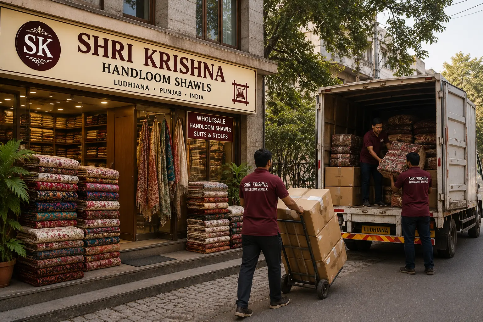 Handloom weaving workshop in Ludhiana, Punjab